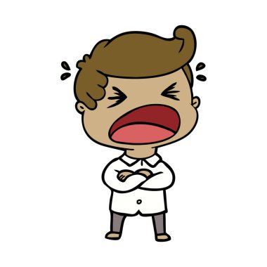 vektör çizim karikatür bağıran adam