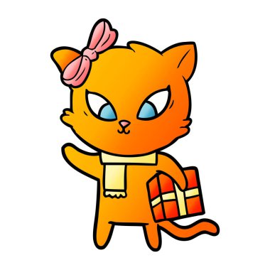 Çizgi film kedisinin vektör çizimi