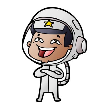 vektör çizim karikatür gülen astronot