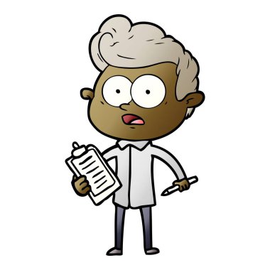 şok karikatür satıcı vektör çizim