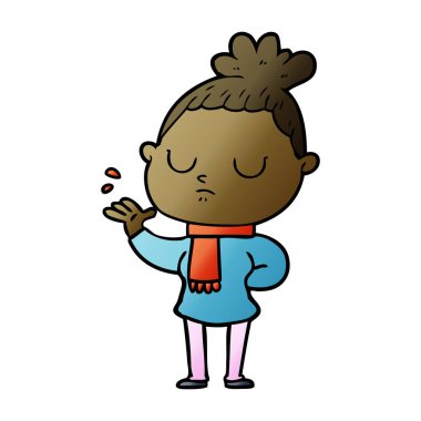 vektör çizim karikatür sakin kadın