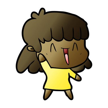 vektör çizim karikatür mutlu kız