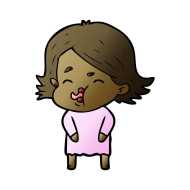 çizgi film kız yüz çekerek