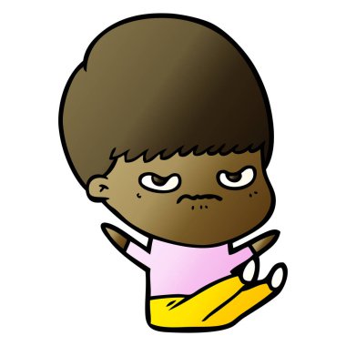 Çizgi film çocuğunun vektör çizimi