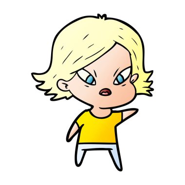 vektör çizim karikatür kadın vurguladı