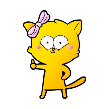 Çizgi film kedisinin vektör çizimi