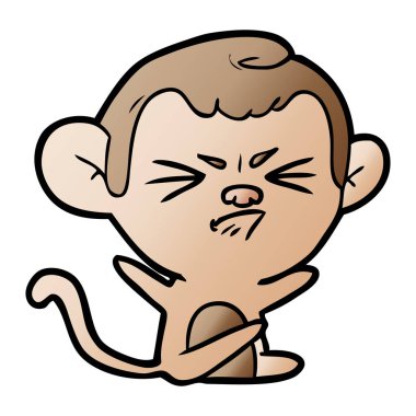 vektör çizim karikatür öfkeli monkey