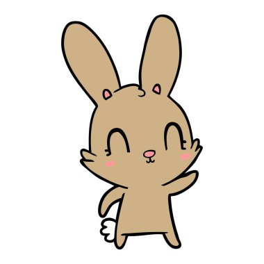Tatlı çizgi film tavşanının vektör çizimi