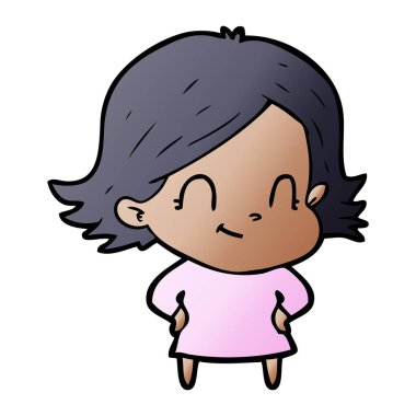 vektör çizim karikatür dostça kız