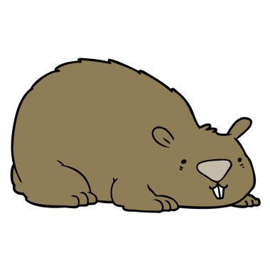 vektör çizim karikatür wombat