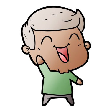 vektör çizim karikatür man gülüyor