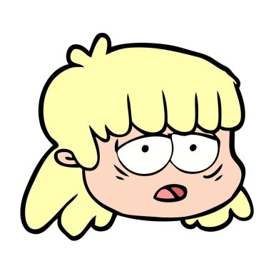 vektör çizim karikatür kadın yüzü