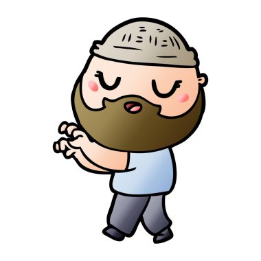 Sakallı çizgi film adamı.