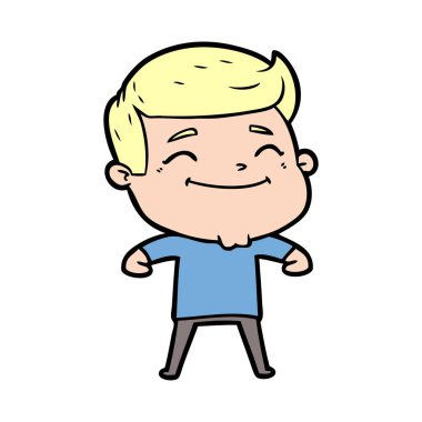 mutlu çizgi film adam vektör çizim