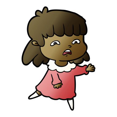 vektör çizim karikatür endişeli kadın