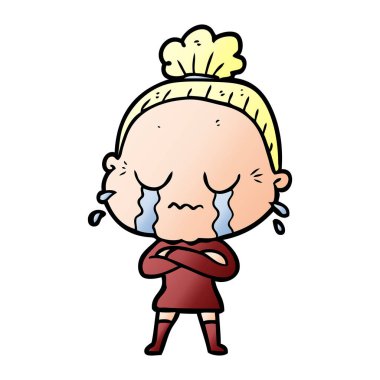 çizgi film ağlayan yaşlı kadın