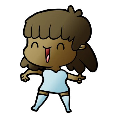 Çizgi filmdeki kadının vektör çizimi