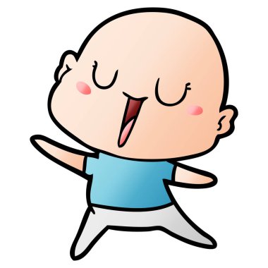 vektör çizim karikatür kel adam