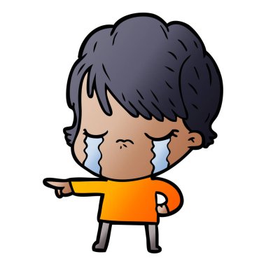 vektör çizim karikatür adam ağlıyor