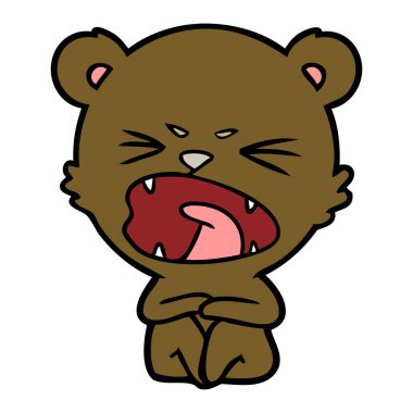 kızgın çizgi film ayı vektör çizim