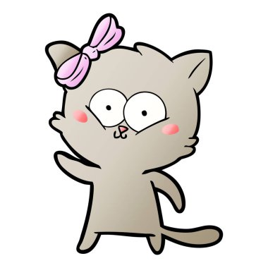 Çizgi film kedisinin vektör çizimi