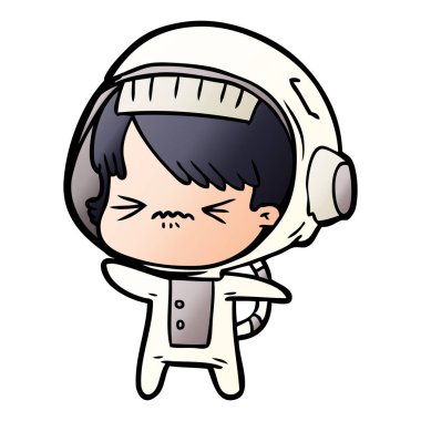 vektör çizim karikatür astronot kadın