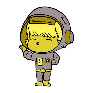 vektör çizim karikatür meraklı astronot