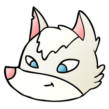 vektör çizim karikatür kurt yüz