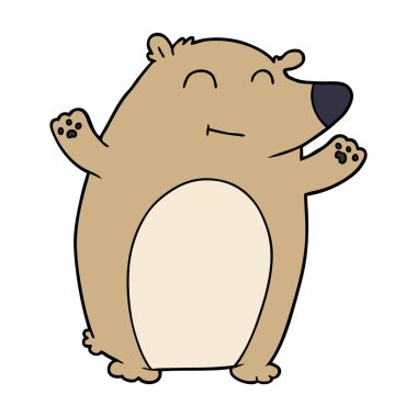 mutlu karikatür ayı vektör çizim
