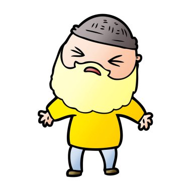 Sakallı çizgi film adamı.