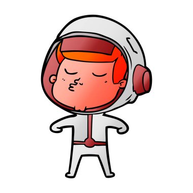 Çizgi film astronotunun vektör çizimi