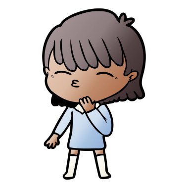 Çizgi filmdeki kadının vektör çizimi