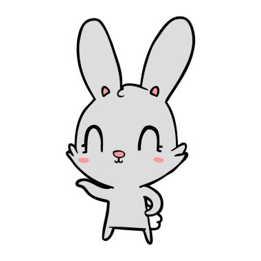 Tatlı çizgi film tavşanının vektör çizimi