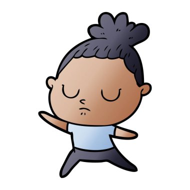 vektör çizim karikatür sakin kadın