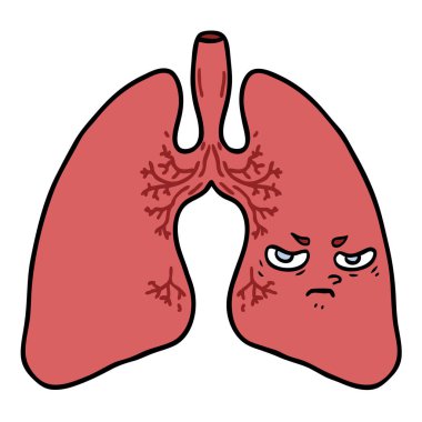 vektör çizim karikatür akciğer