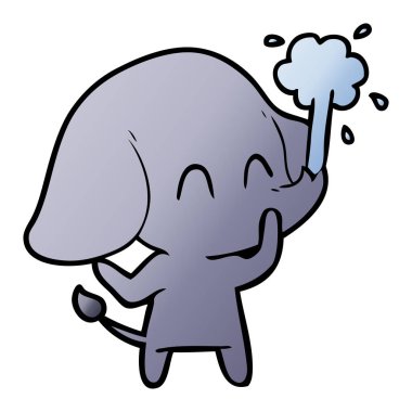 vektör çizim sevimli çizgi fil