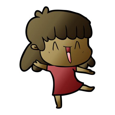 Çizgi filmdeki kadının vektör çizimi