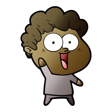 vektör çizim karikatür mutlu adam
