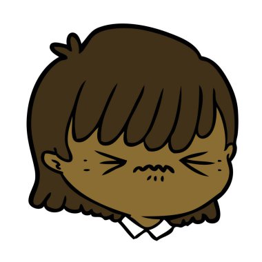 vektör çizim karikatür kadın yüzü