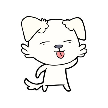 vektör çizim mutlu karikatür köpek