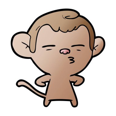 Çizgi film maymununun vektör çizimi