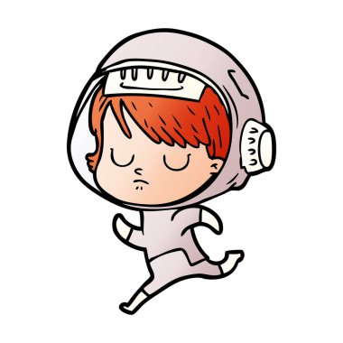 vektör çizim karikatür astronot kadın