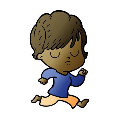 Çizgi filmdeki kadının vektör çizimi