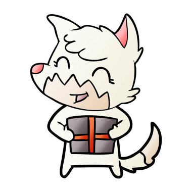 mutlu karikatür fox vektör çizim