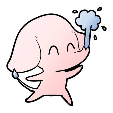 vektör çizim sevimli çizgi fil