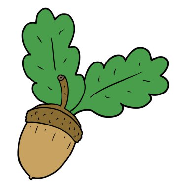 vektör çizim karikatür meşe palamudu