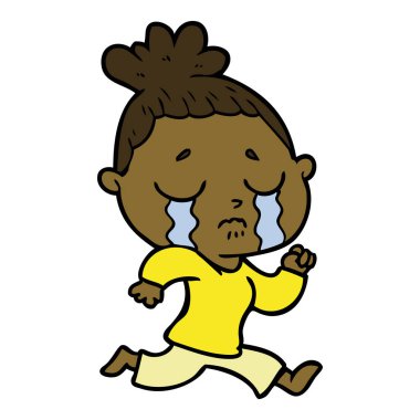 vektör çizim karikatür ağlayan kadın