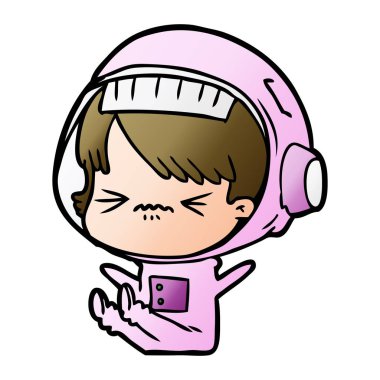 vektör çizim karikatür astronot kadın