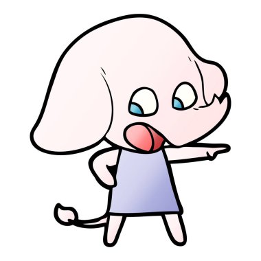 vektör çizim sevimli çizgi fil