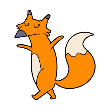 Çizgi film tilkisinin vektör çizimi